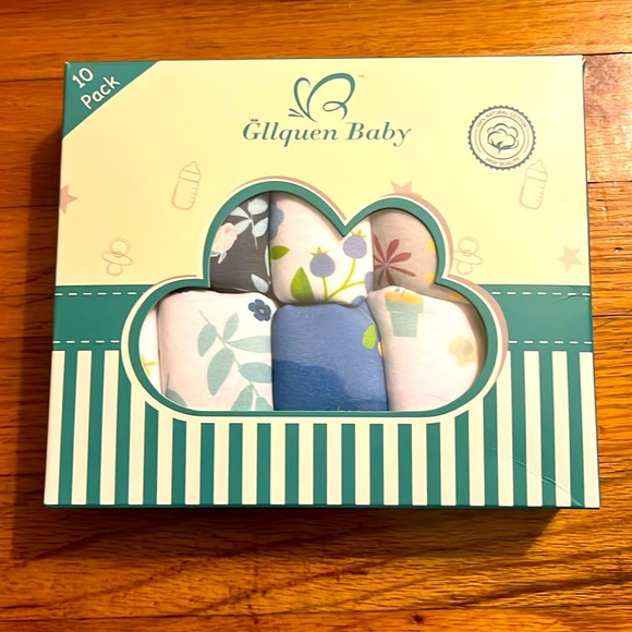 GLLQUEN Baby 10-Pack Bandana Bibs Flower Set - Picture 1 of 5